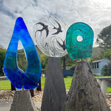 Zen Blue Garden Sculpture - Garden Art - Studio Shards
