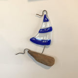 Glass Sail and Driftwood boat - Homeware - Studio Shards
