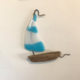 Glass Sail and Driftwood boat - Homeware - Studio Shards