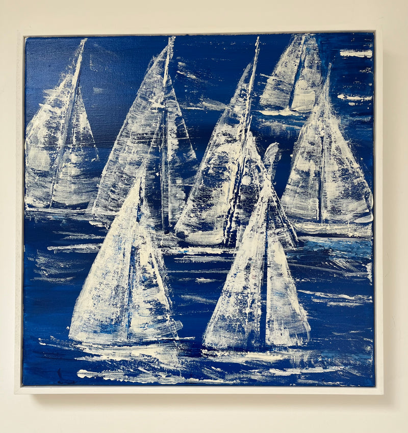 Racing The Tides Original Painting | Coastal Art by Studio Shards