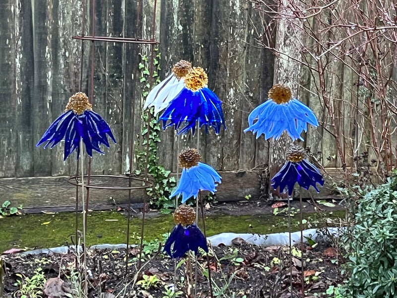 Glass Garden Flowers - Echinacea - Garden Art - Studio Shards