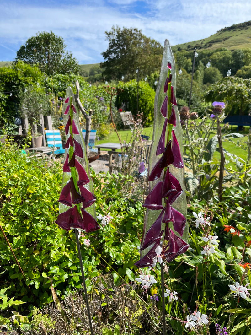 Glass Garden Flowers - Foxglove - Garden Art - Studio Shards