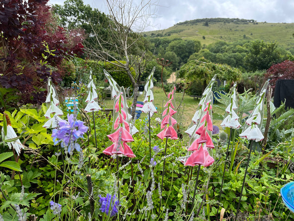 Glass Garden Flowers - Foxglove - Garden Art - Studio Shards