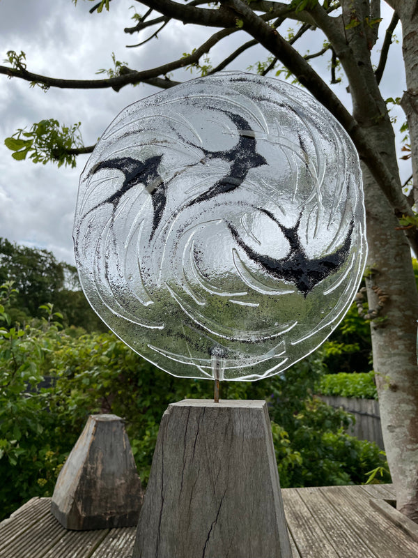 Swirling Swallows Garden Sculpture - Studio Shards