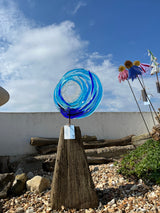 Wave Round Garden Sculpture on Oak Groyne - Studio Shards